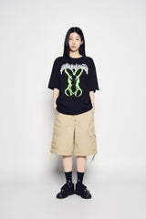 25SS NEON ALIEN RABBIT SHORT SLEEVE T-SHIRT BLACK