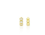 26SS★ Essence Heart Bezel Tennis One-Touch Earrings