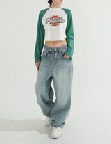 Milk Washing Wide Denim Pants