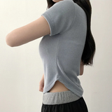 Deemo span button short sleeve tee