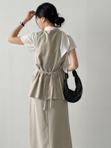 Ab Tie Short Sleeve Blouse