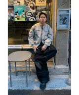Non-faded double-knee carpenter denim pants