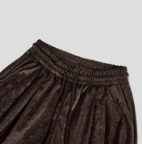 Melts velvet pintuck wide banding pants