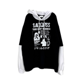 crying layered hoodie