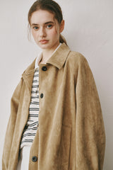 Suede half coat (Brown)