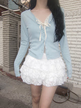 Vintage Rosy Layered Lace Skirt