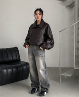 Grayish Vintage Damaged Denim Pants