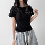 スリムフィット🌟スパンデックス ベーシック プレーン ショートスリーブ Tシャツ(8 colors)