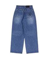 BOHEMIAN STUDDED DENIM PANTS (BLUE)_F24ZD883