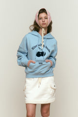 CHERRY ARCH LOGO CROP HOODIE [SKY]