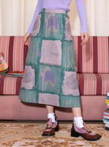 Printed vintage A-line skirt