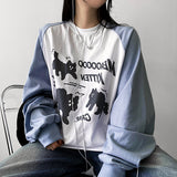 Oat boxy raglan cat sweatshirt
