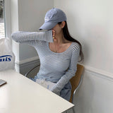 [BELLIDE MADE] punching striped long-sleeved T-shirt