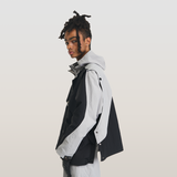 RELABEL 23AW 取り外し可能なダブル前立てカラーブロックフード付きジャケット