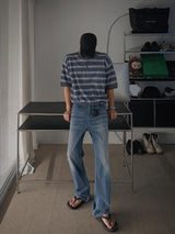 ASCLO Coolever Crease Semi Wide Denim Pants (3color)