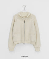Hudley Pocket High Neck Knit Zip-Up Cardigan