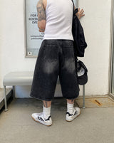 No.0769 washing wide 7 denim SHORTS