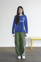 FOOTBALL JERSEY SWEAT - NAVY/WHITE