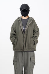 Halsey Stone washed Hooded Zip-Up