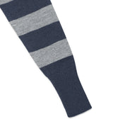 W U NECK STRIPED STAR KNIT HOODIE NAVY(CV2FFFK601A)