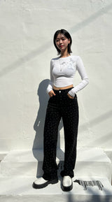 FLOWER DOT DENIM PANTS code 23001