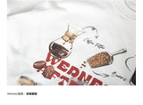 DAKYAM ハンドメイドコーヒーポロプリンティングTシャツ