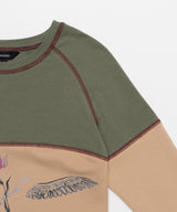 Vintage Owl Graphic Raglan T-shirt _ BEIGE
