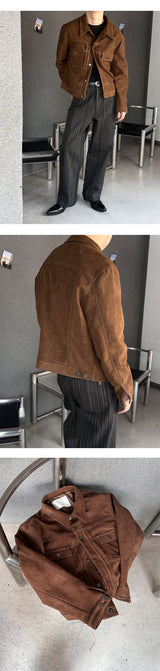 [F/W] Suede trucker jacket(4color)