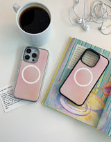 [MADE]ピーチピンク シルバーエポキシ MagSafe iPhoneケース
