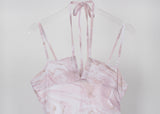 MARBLE SHIRRING DRESS