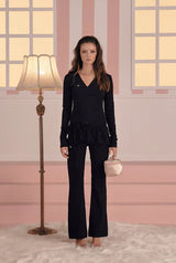 Blossom bootcut pants - black