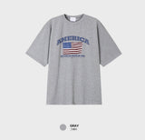 ルックグラフィーアメリカグラフィックプリントオーバーサイズショートTシャツ