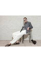CHECK TAILORED TIE JACKET_BLACK