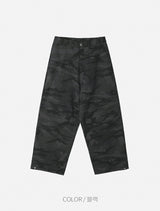No.1377 camo washed snap wide PT