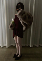 MODE COLLAR FUR JACKET