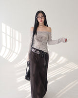 rose lace off-shoulder T-shirt