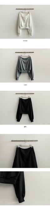 Rank Off Shoulder Crop Sweatshirt