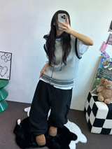 アンバランスドカーゴヒップパッチロングパンツ🤍🩶🖤3カラー