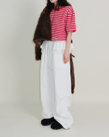 Rachel Two-Belt Detail Short Length Fur Jacket (Lining Quilted)