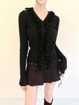 1075. Fringe wool knit cardi (4color)