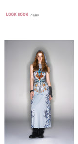 2025 Spring/Summer New Gray Hooded Sleeveless Dress