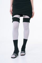 Two-Tone Layered Biker Shorts (MATT BLACK)