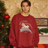 Christmas puppy dolphin jumping sweatshirts