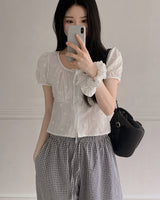 Robe Punching Blouse & Hair Strap Set
