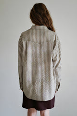 Seersucker check shirt, Brown
