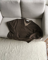 Inset Layered V-neck Knit
