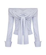 Mare Stripe Off-shoulder Blouse