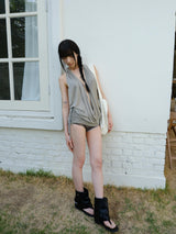 drape halter long slvl