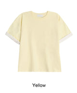 エドハイデンシティロールアップカラーマッチング半袖Tシャツ