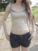 two-tone sleeveless